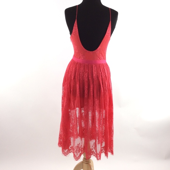 M- Free People Women's Floral Print Lace Dress - Picture 3 of 6